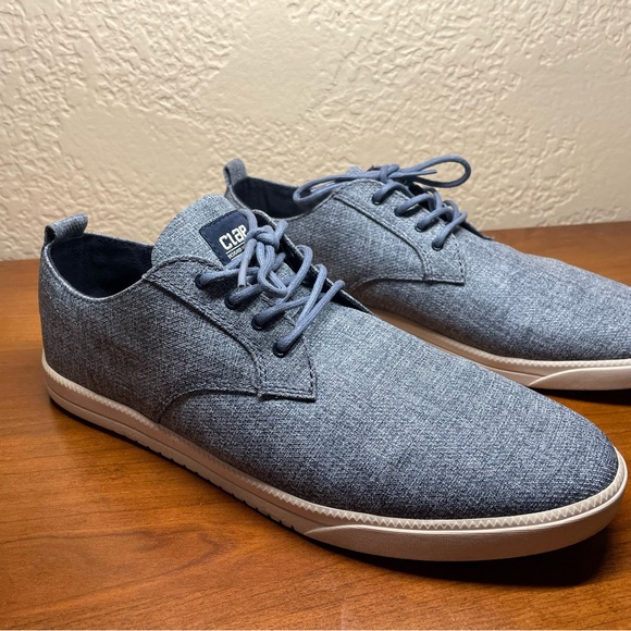 Clae / men’s boat shoe / size 11 / preowned / Ellington Textile /light jean blue - Picture 3 of 7